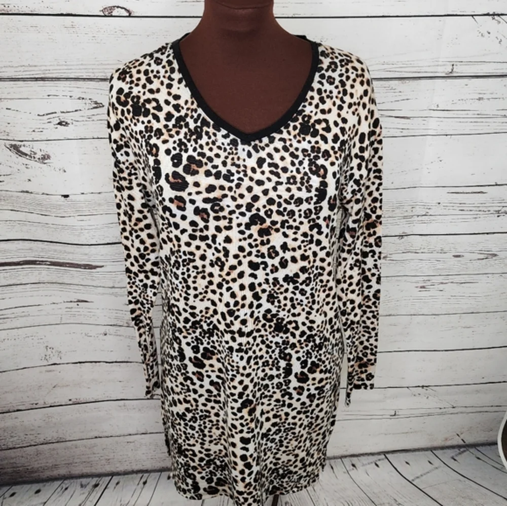 Betsey Johnson Leopard Print Sleep Dress‎ Pajamas